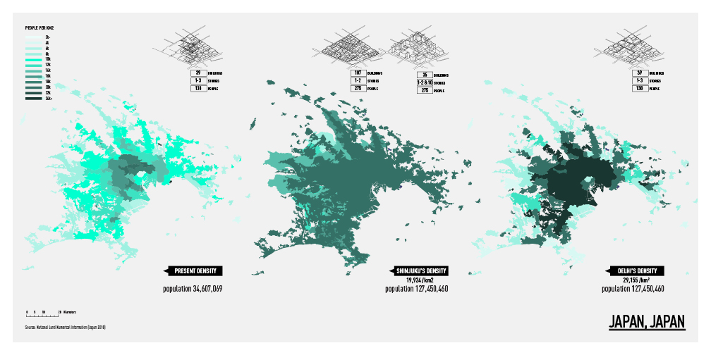 japan, japan population density Tokyo city AMO research GSAPP Shigematsu